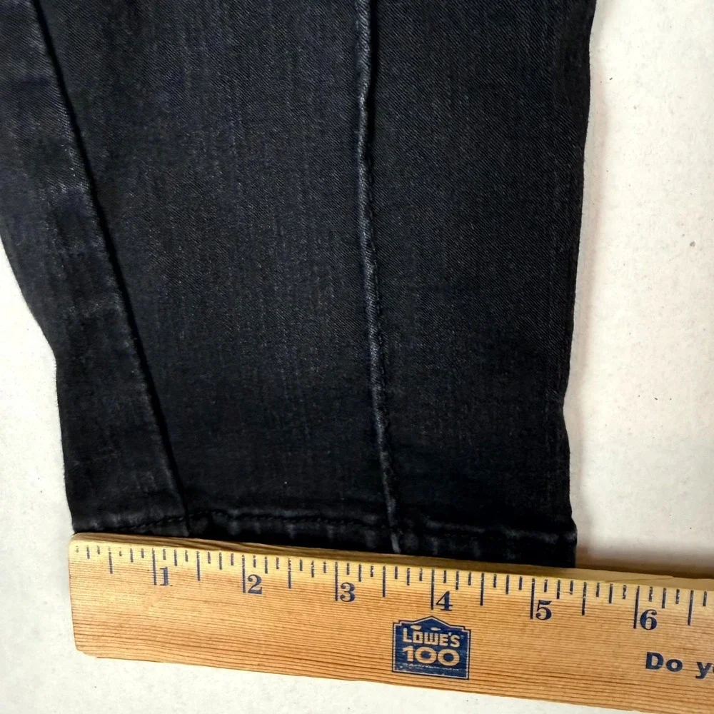 Sandpiper Jeans Womens 12P Black Cotton‎ Stretch Denim Dark Wash Seamed Front